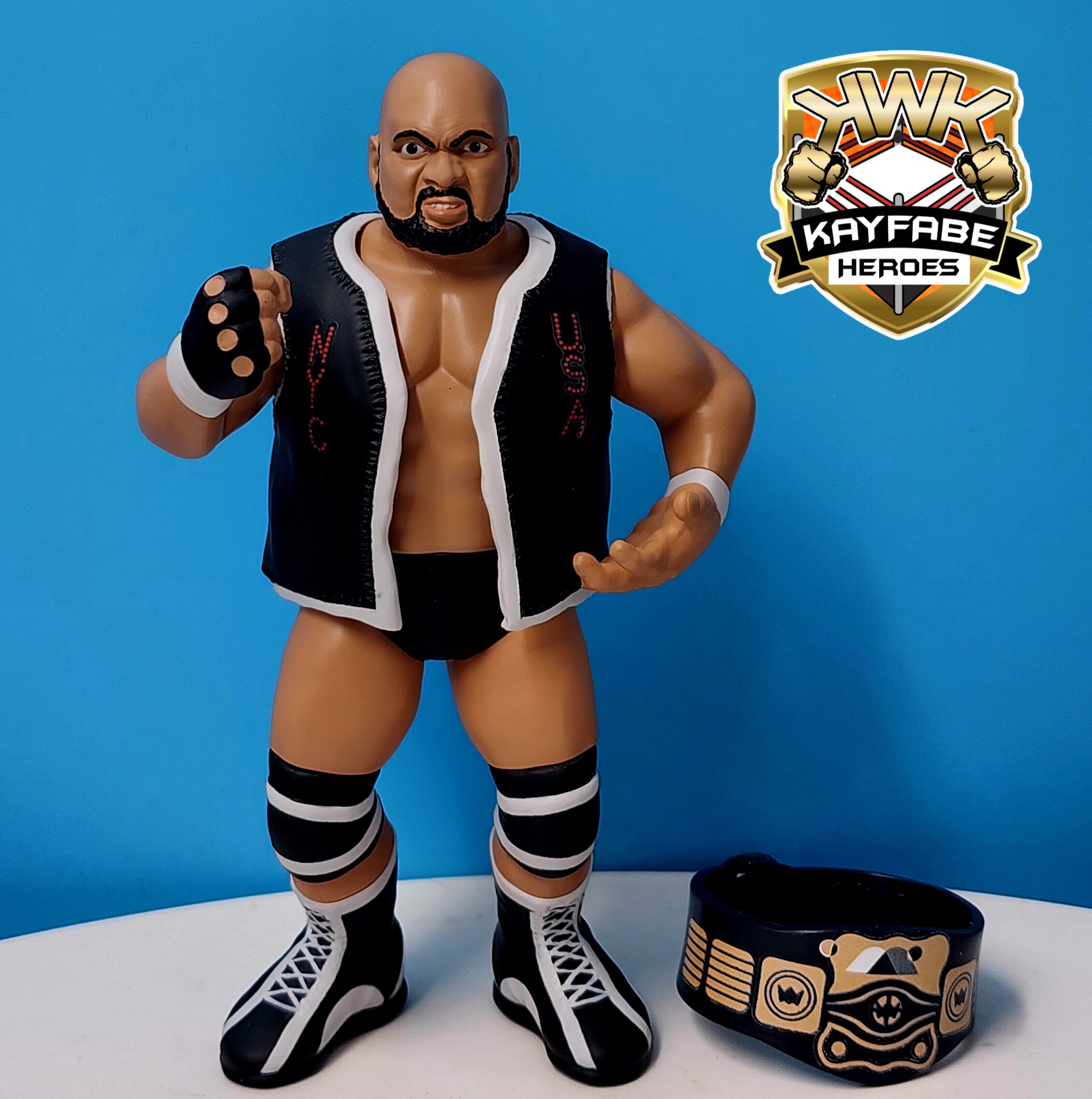 [Copy]KWK Kayfabe Heroes Bad News Allen Retro Figures (RED CARD VARIANT)