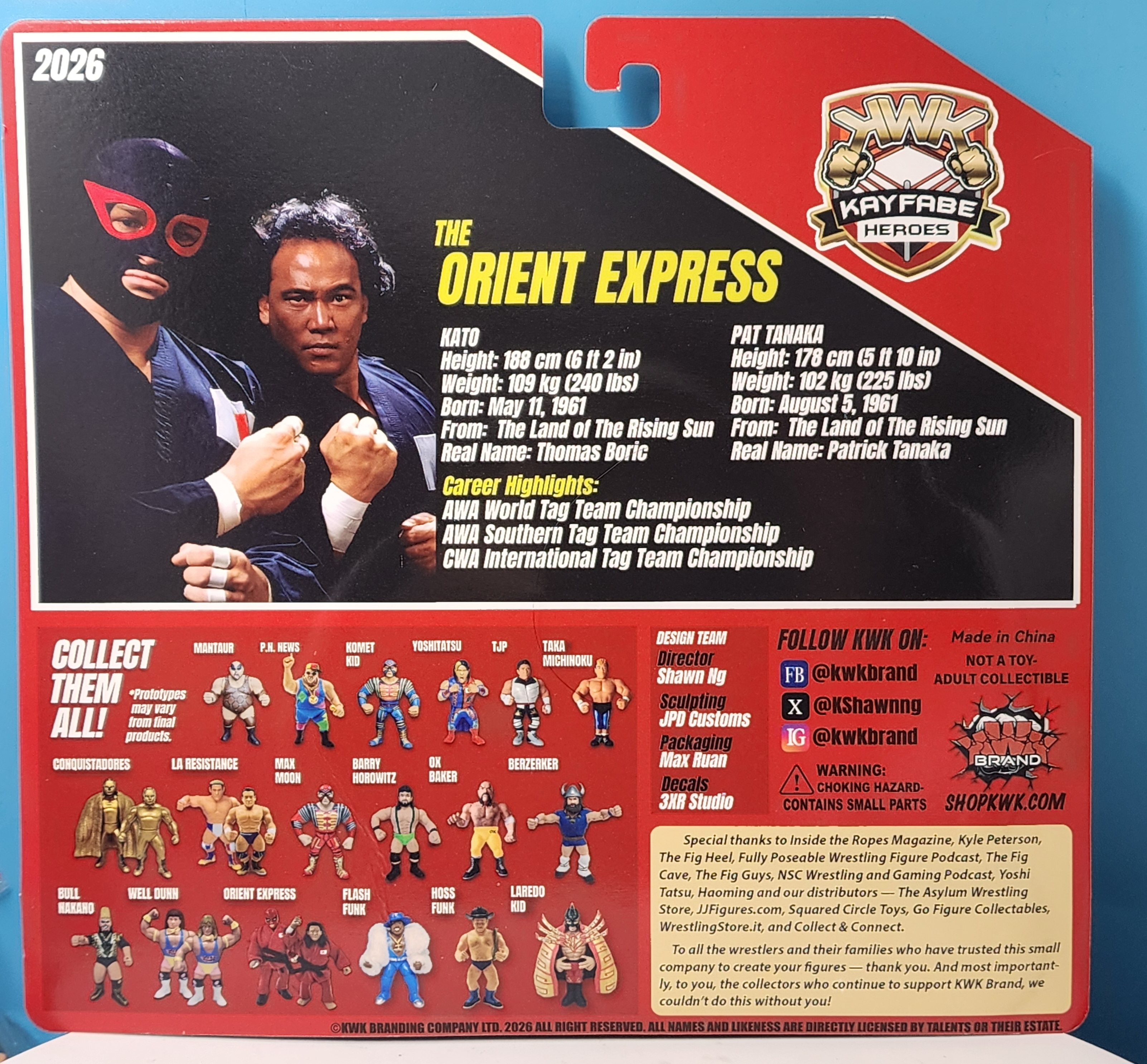 UK STOCK! KWK Kayfabe Heroes Orient Express Retro Figures (RED CARD VARIANT)