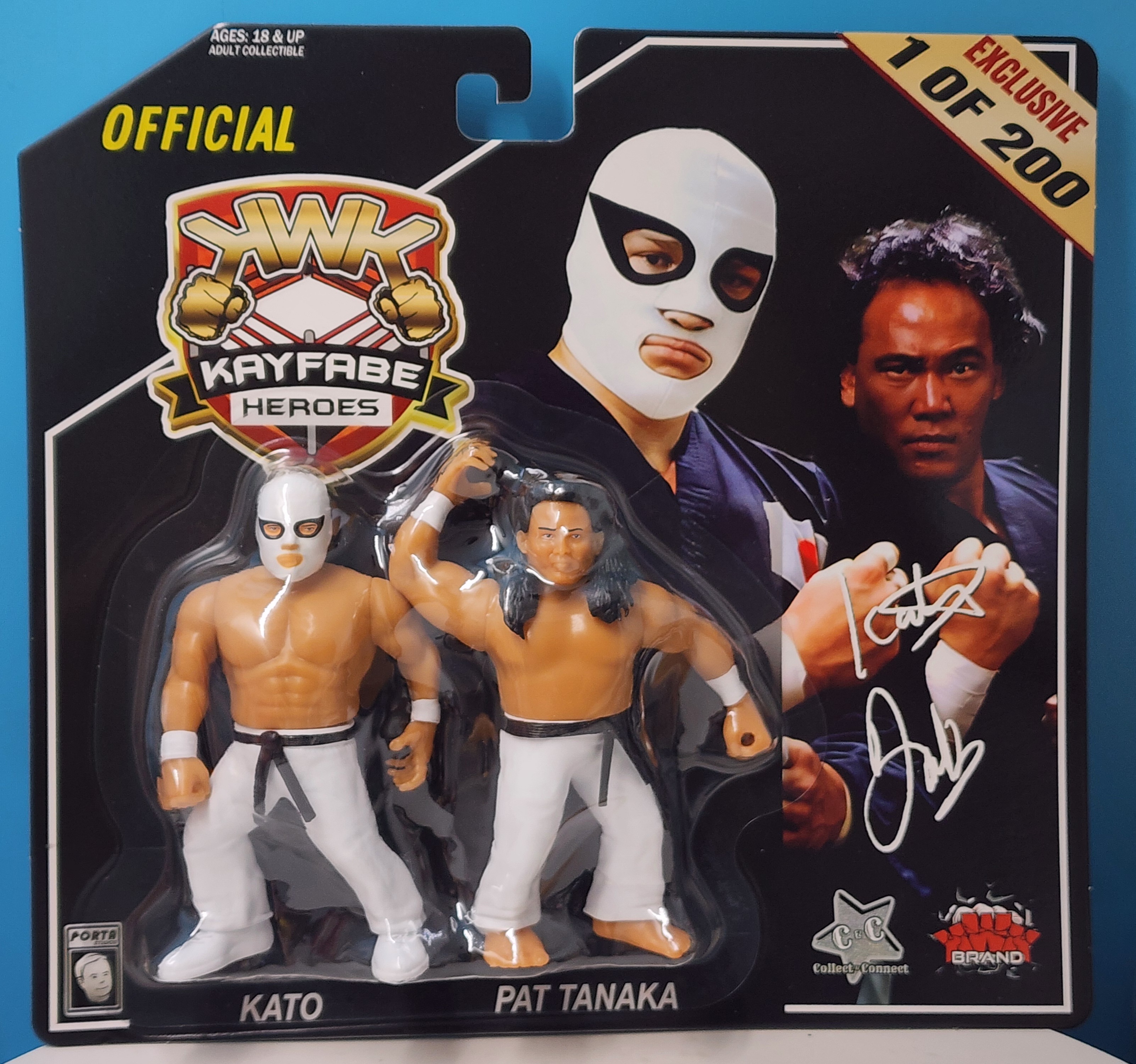 UK STOCK! KWK Kayfabe Heroes Orient Express Retro Figures 1 of 200 (BLACK CARD VARIANT)