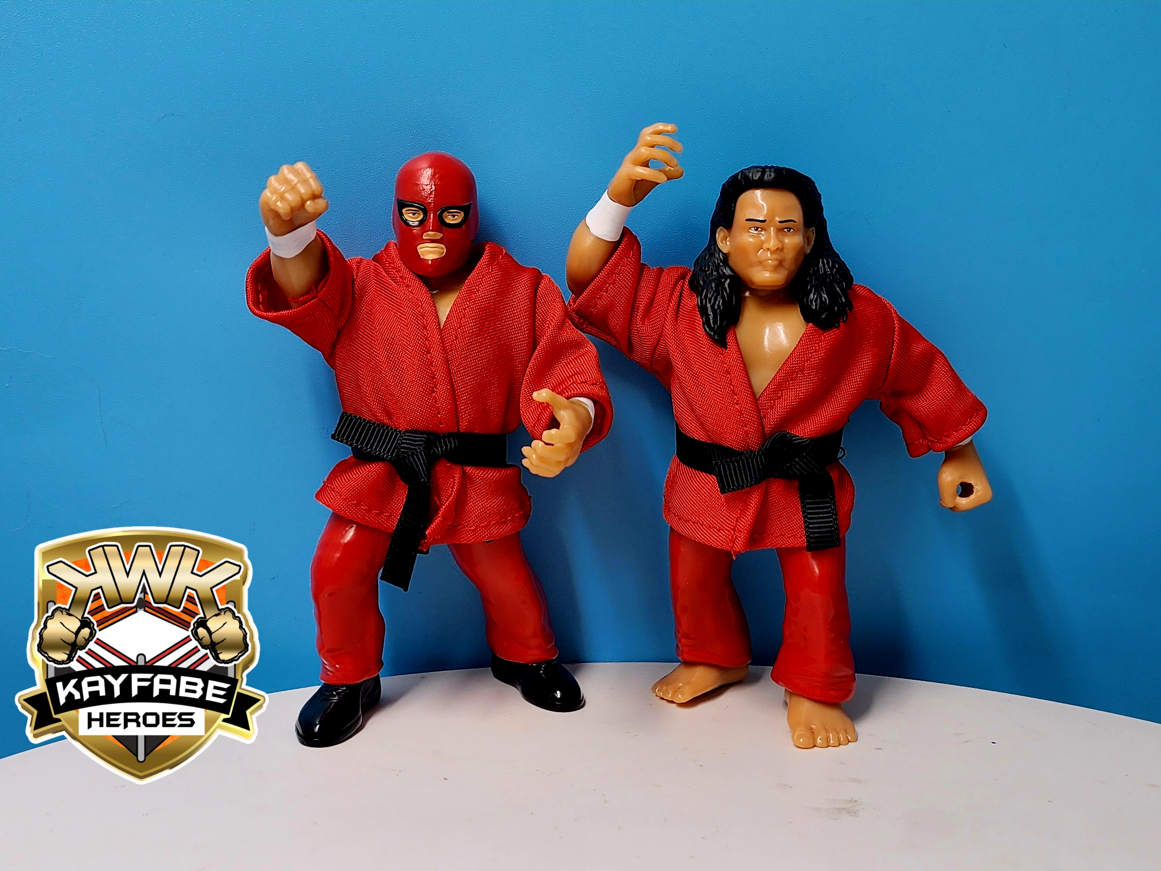 UK STOCK! KWK Kayfabe Heroes Orient Express Retro Figures (BLUE CARD VARIANT)