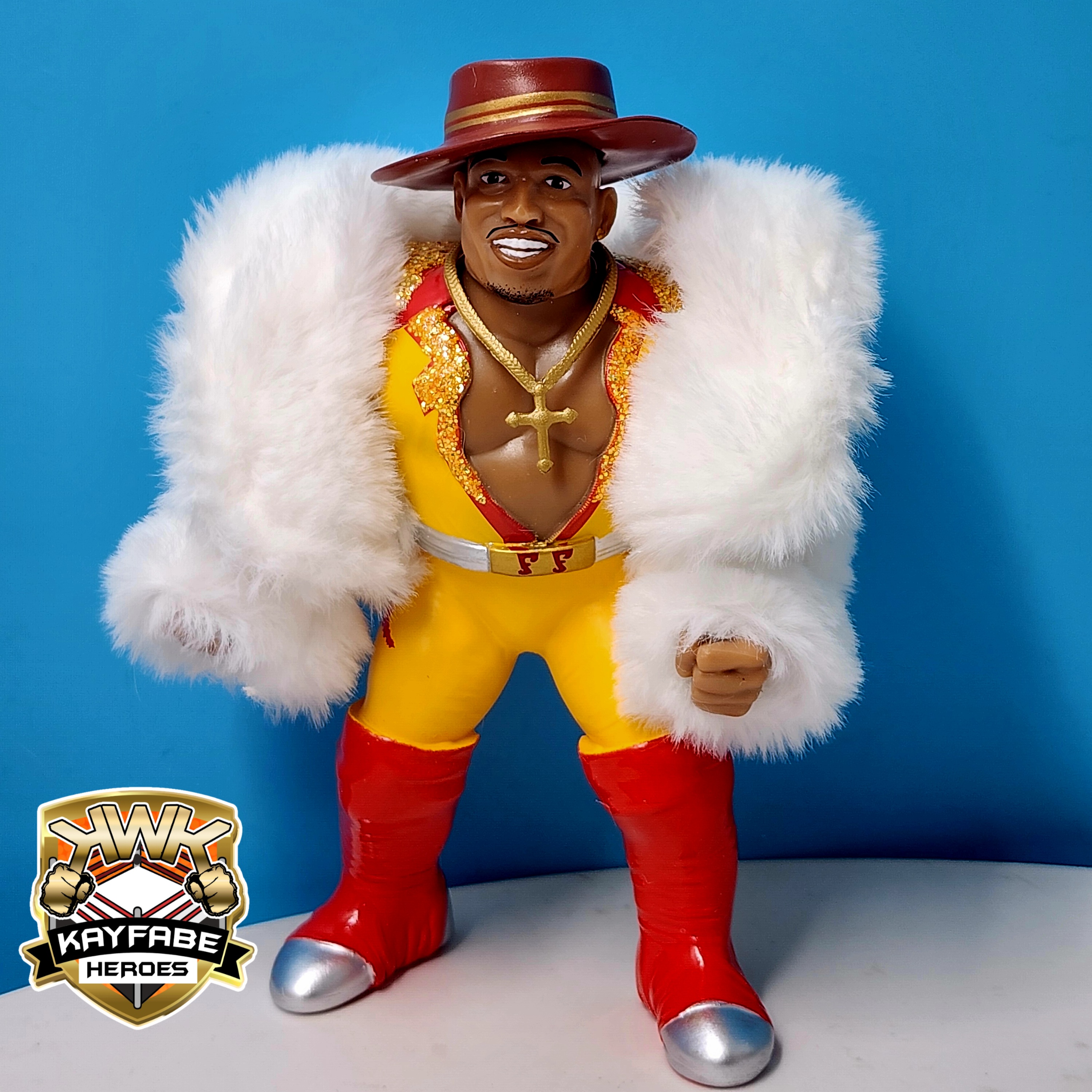 UK STOCK! KWK Kayfabe Heroes Flash Funk Retro Figures (BLUE CARD VARIANT)