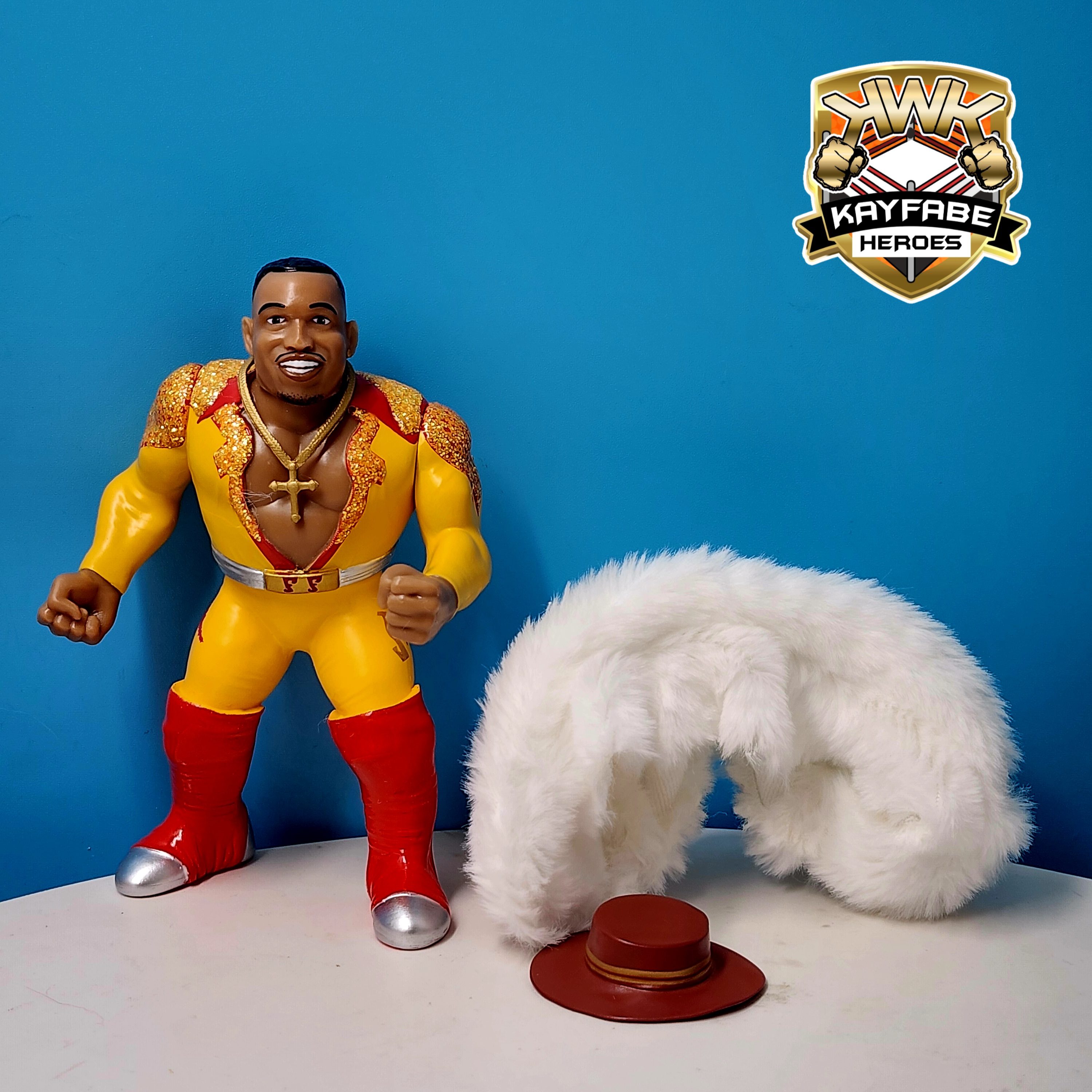 UK STOCK! KWK Kayfabe Heroes Flash Funk Retro Figures (BLUE CARD VARIANT)