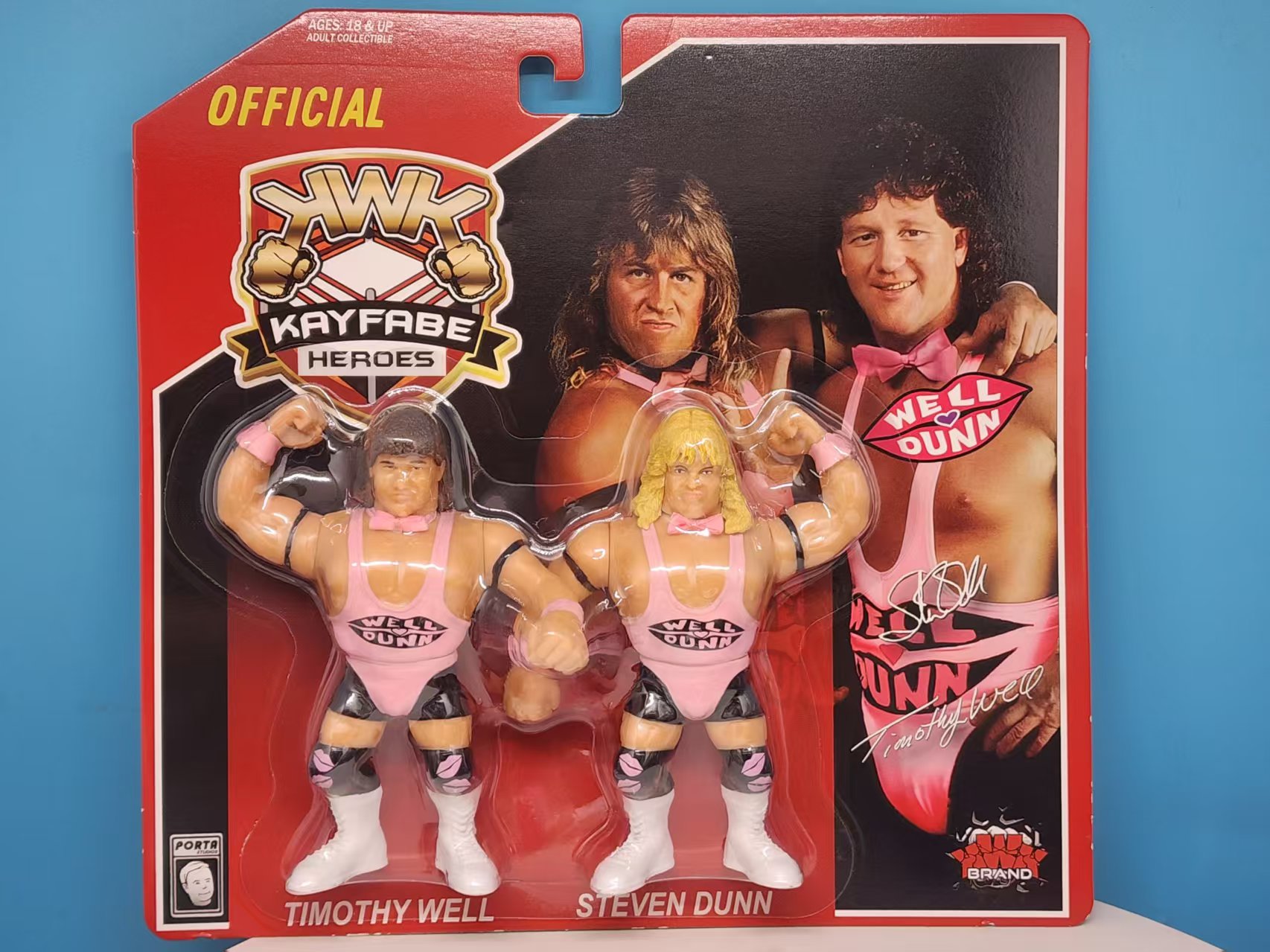 UK STOCK! KWK Kayfabe Heroes Well Dunn Retro Figures (BRED CARD VARIANT)