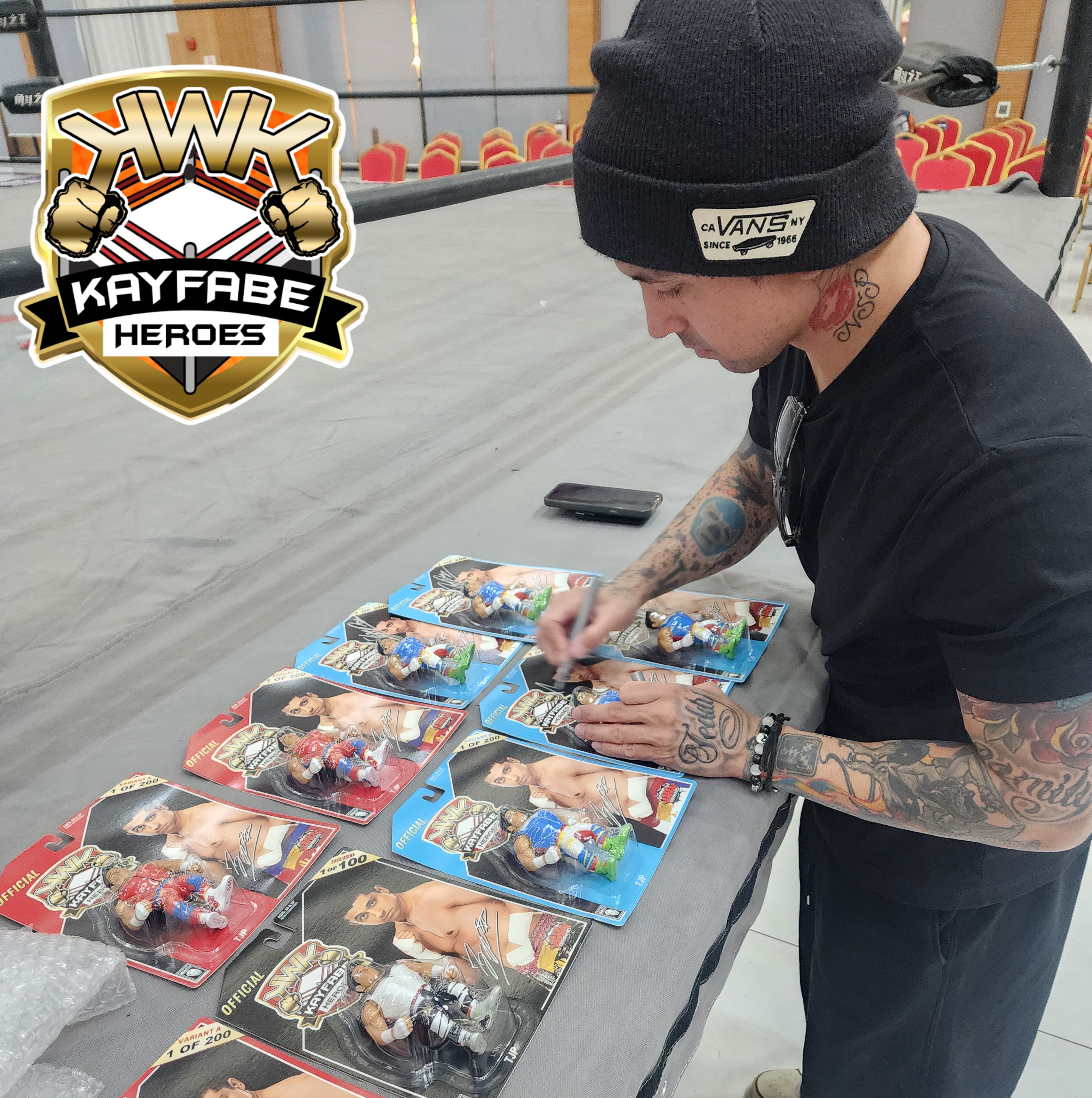 AUTOGRAPHED KWK Kayfabe Heroes TJP Variant B