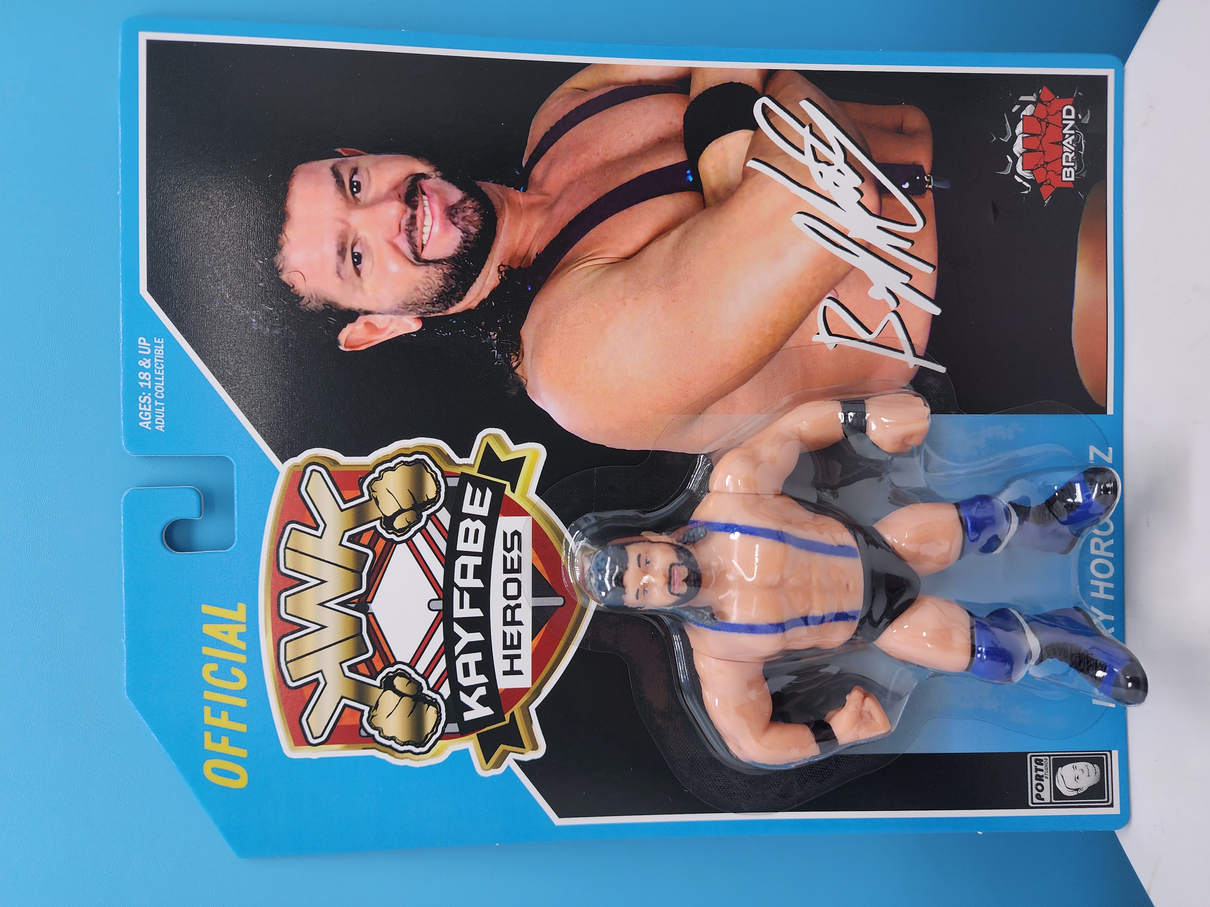 [UK STOCK]KWK Kayfabe Heroes Barry Horowitz Retro Figures (Blue Card)
