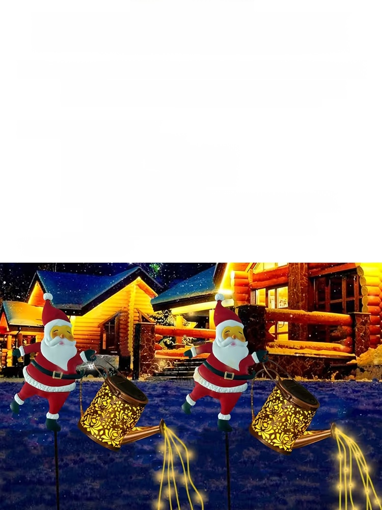 太陽能聖誕老人庭院草坪燈，免運費，無需接線，0電費，年度最值得入手的聖誕燈，氛圍感拉滿。