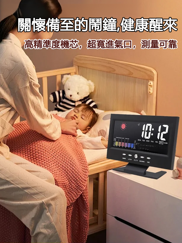 【一物多用】大屏氣象鬧鐘,帶天氣預報的多功能聲控萬年歷,今日半價,馬上售罄