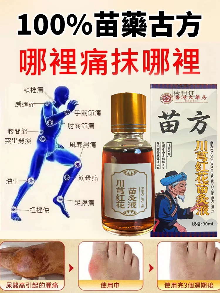 【哪痛塗哪】川穹紅花苗灸液