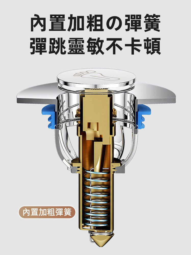 卫生間腳踩按壓式地漏,彈跳式地漏,1秒安裝,防臭防蟲,過濾防堵,全銅耐用30年