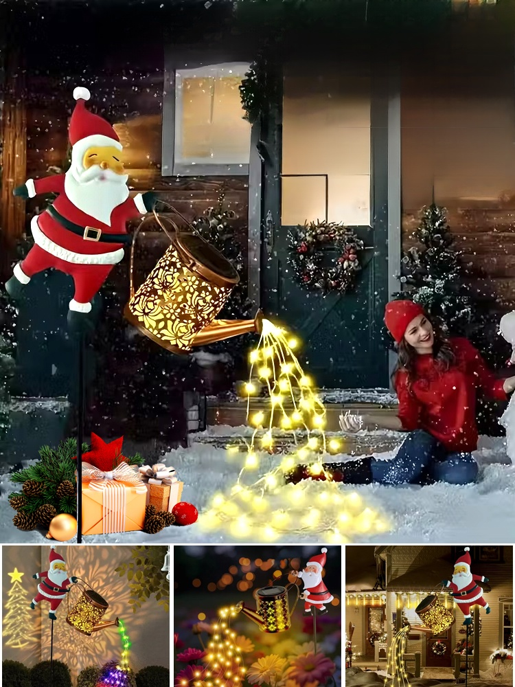 太陽能聖誕老人庭院草坪燈，免運費，無需接線，0電費，年度最值得入手的聖誕燈，氛圍感拉滿。