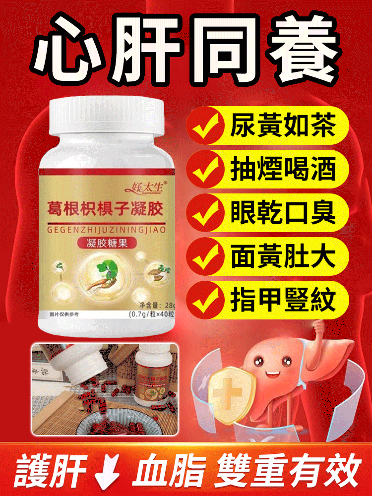 8週改善·心肝同養護 葛根枳椇子膠囊