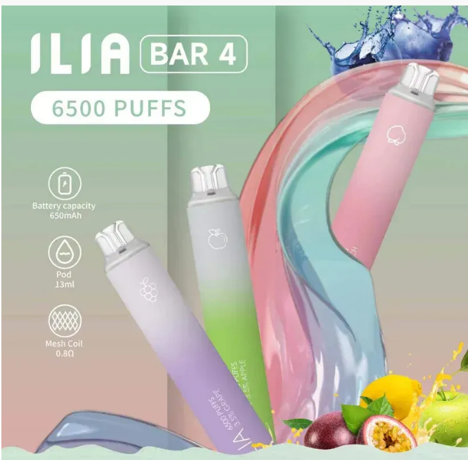 ILIA哩亞6500口🔥一次性電子煙/哩亞新品四代6500口大容量/ILIA BAR4拋棄式電子煙/台灣現貨