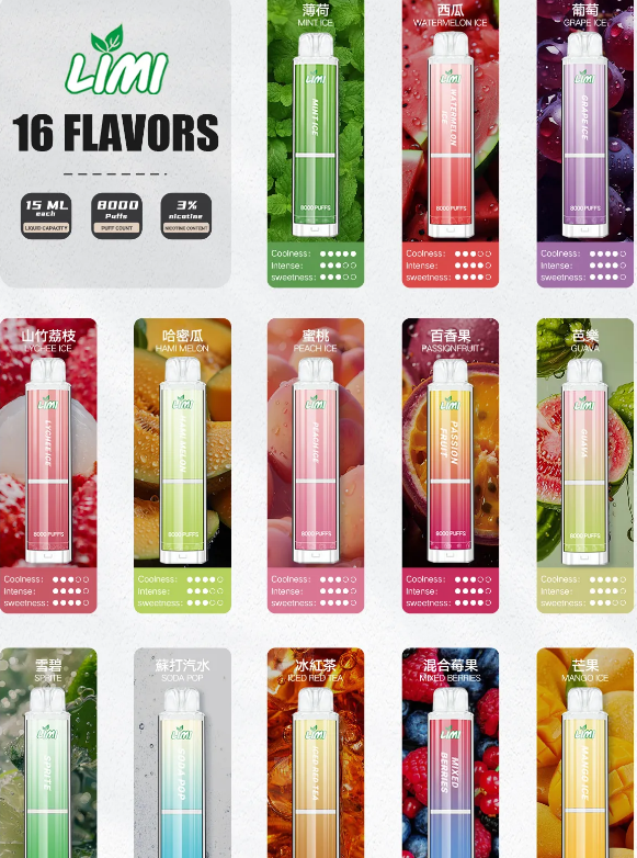 🔥辣妹 LIMI 8000口🔥發光抛棄式電子煙 8000PUFFS辣妹發光機身 現貨台灣秒發 全家711貨到付款
