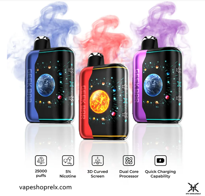 GEEK極客25000口 星空款可閃動 拋棄式電子煙🔥 歐美超爆款高顏值 GEEK BAR PULSE X 25000口 星空瓶 大火箭設計 超長續航一次性電子煙