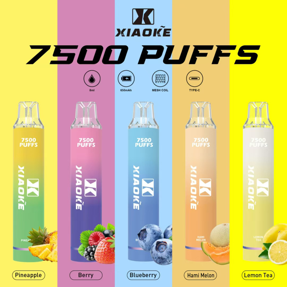 【梟客7500口拋棄式】新款發光梟客7500口一次性電子煙 | 吸入時 亮彩色跑馬燈 | 梟客廠商直售台灣現貨供應 | 大容量拋棄式