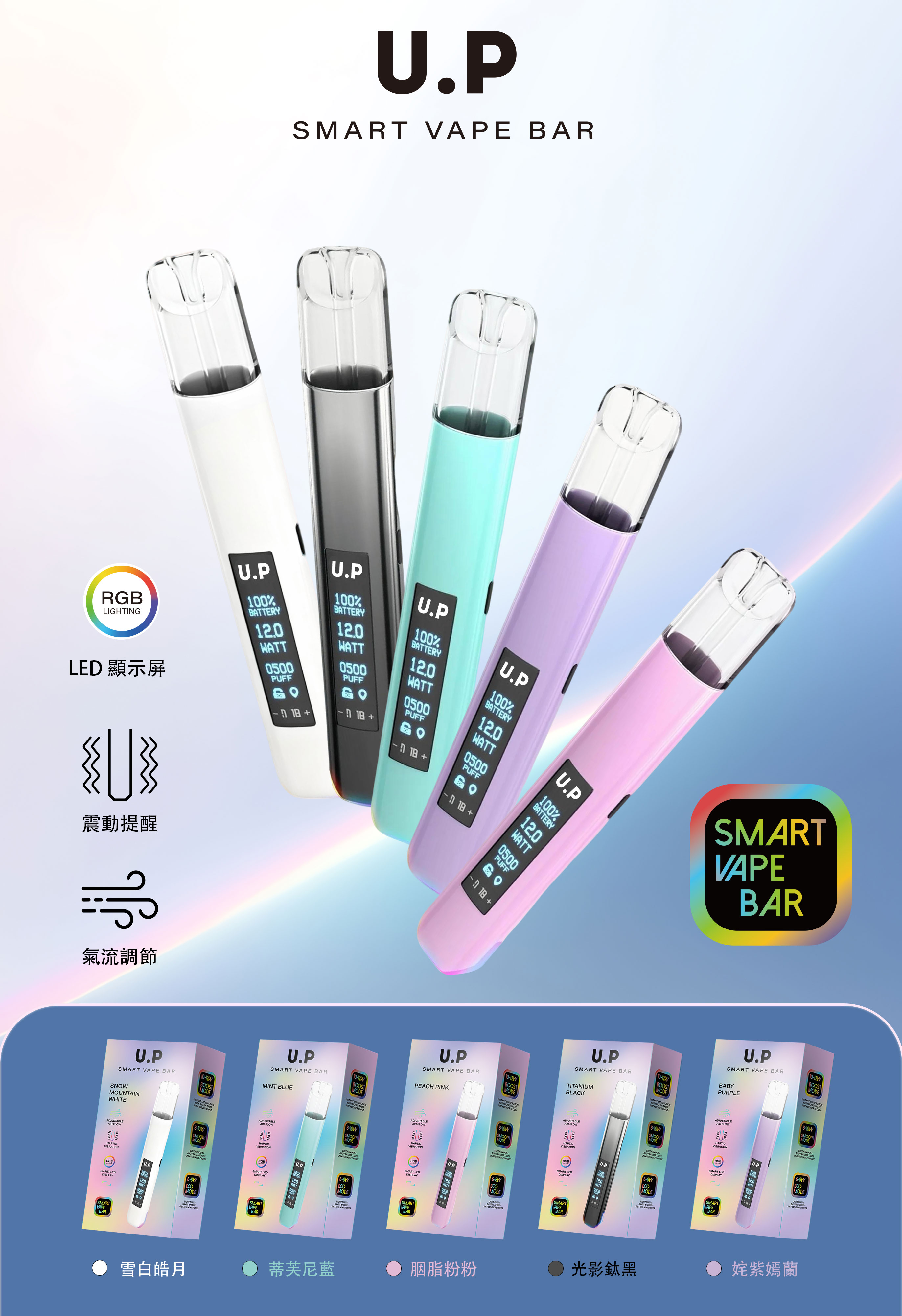 【叮啞DIYA(U.P主机)通用一代主機】智能超大顯示屏，叮啞原廠正品通用霧化桿/適用於 梟客XIAOKE、IAIL 哩亞、魅嗨、SP2S、LANA、RELX等熱門品牌1代電子煙彈