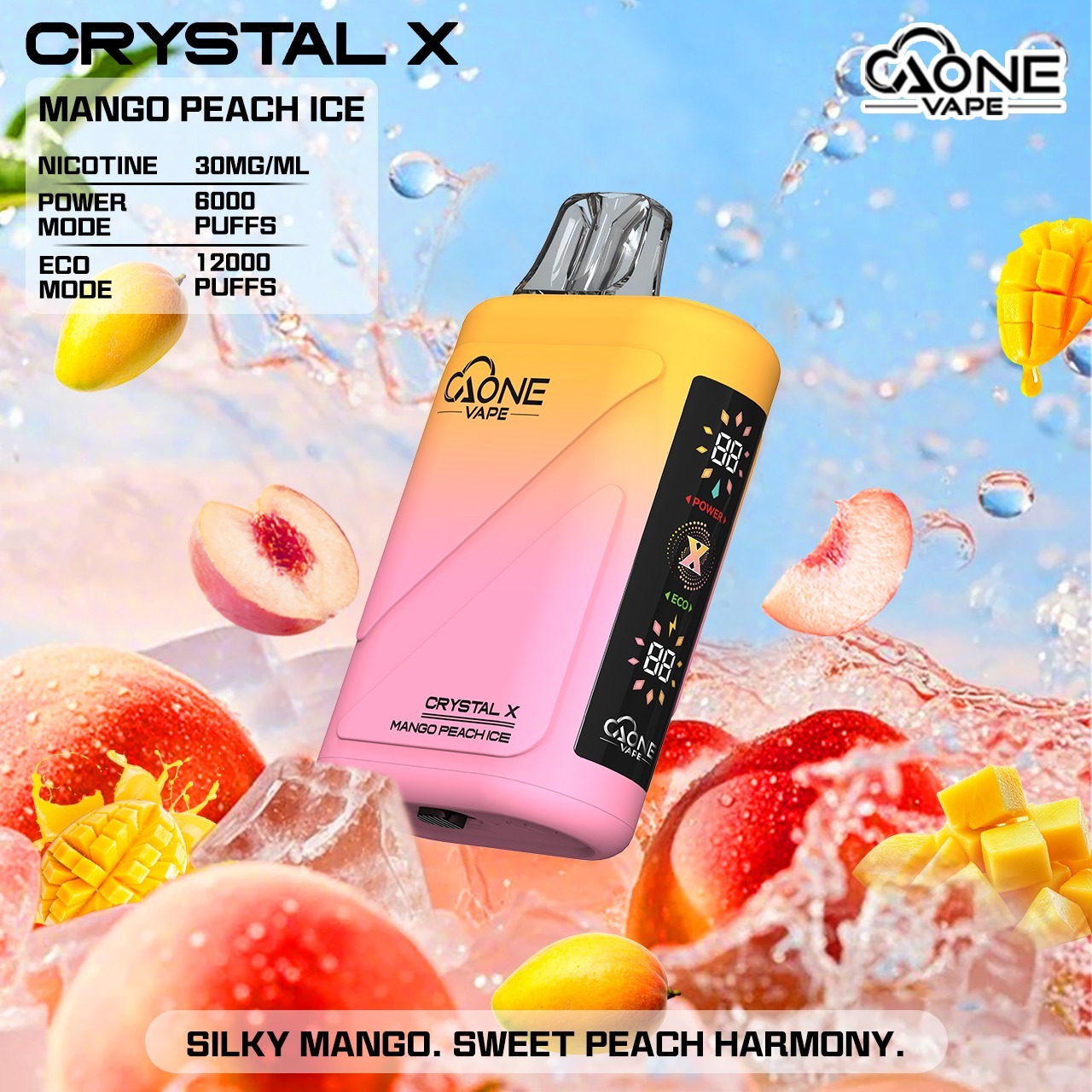 【AONE VAPE Crystal 12000口 拋棄式電子煙】AONE 水晶二代進口一次性電子煙 雙芯雙模式輸出超大電量 | 高續航  高質感 | 賭場酒吧夜店神器
