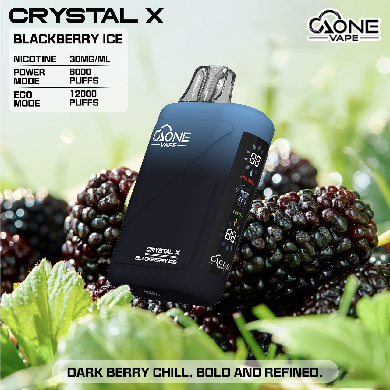 【AONE VAPE Crystal 12000口 拋棄式電子煙】AONE 水晶二代進口一次性電子煙 雙芯雙模式輸出超大電量 | 高續航  高質感 | 賭場酒吧夜店神器