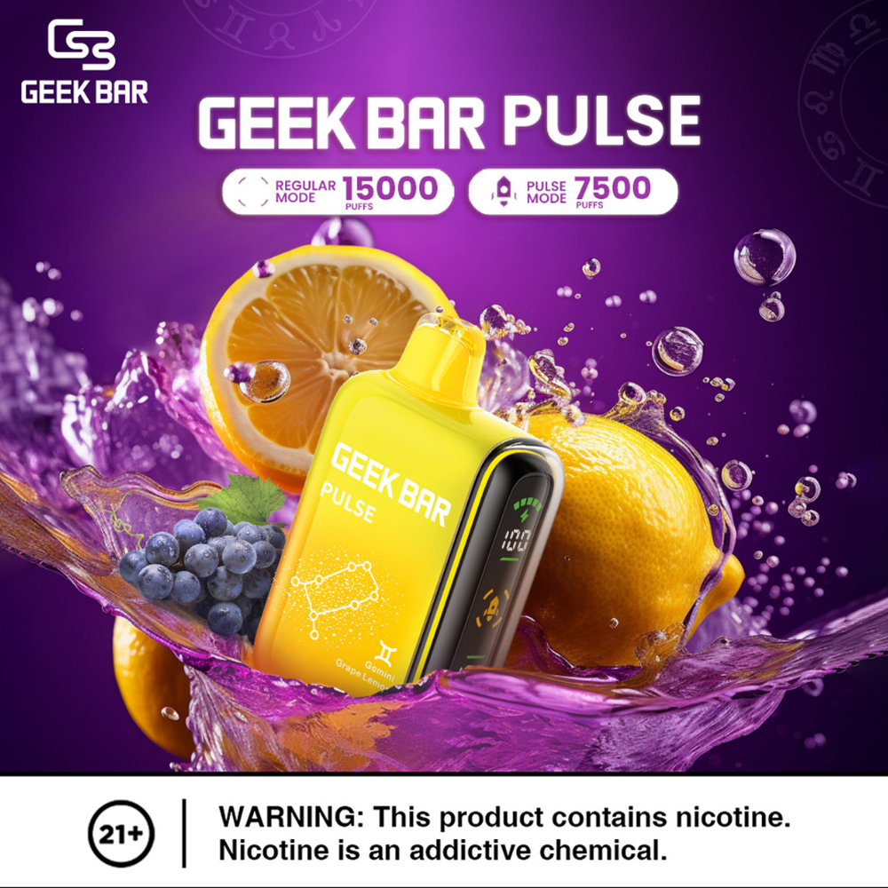 【美國大牌 Geek Bar Pulse Vape 拋棄式電子煙】超大容量15000口 | 脈衝/常規 2種 模式 | 台灣一次性電子煙現貨秒發