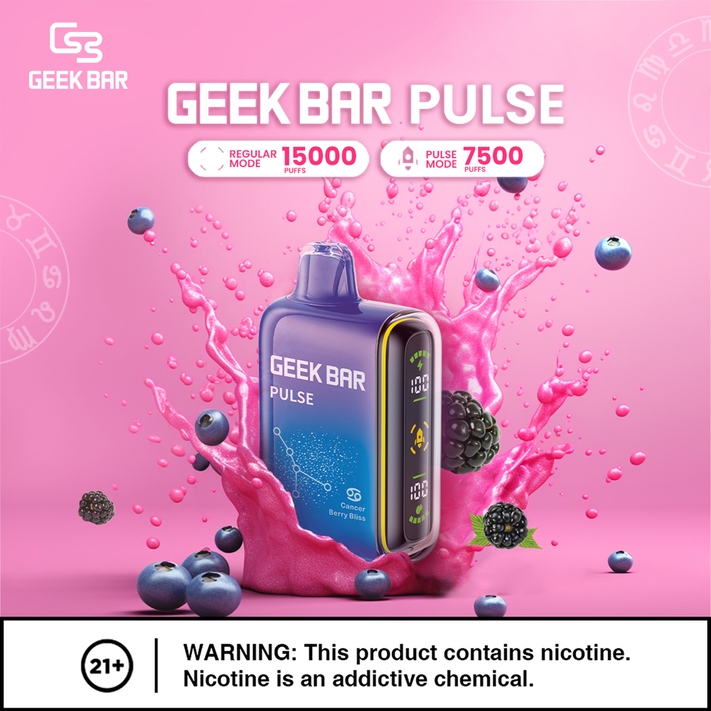 【美國大牌 Geek Bar Pulse Vape 拋棄式電子煙】超大容量15000口 | 脈衝/常規 2種 模式 | 台灣一次性電子煙現貨秒發