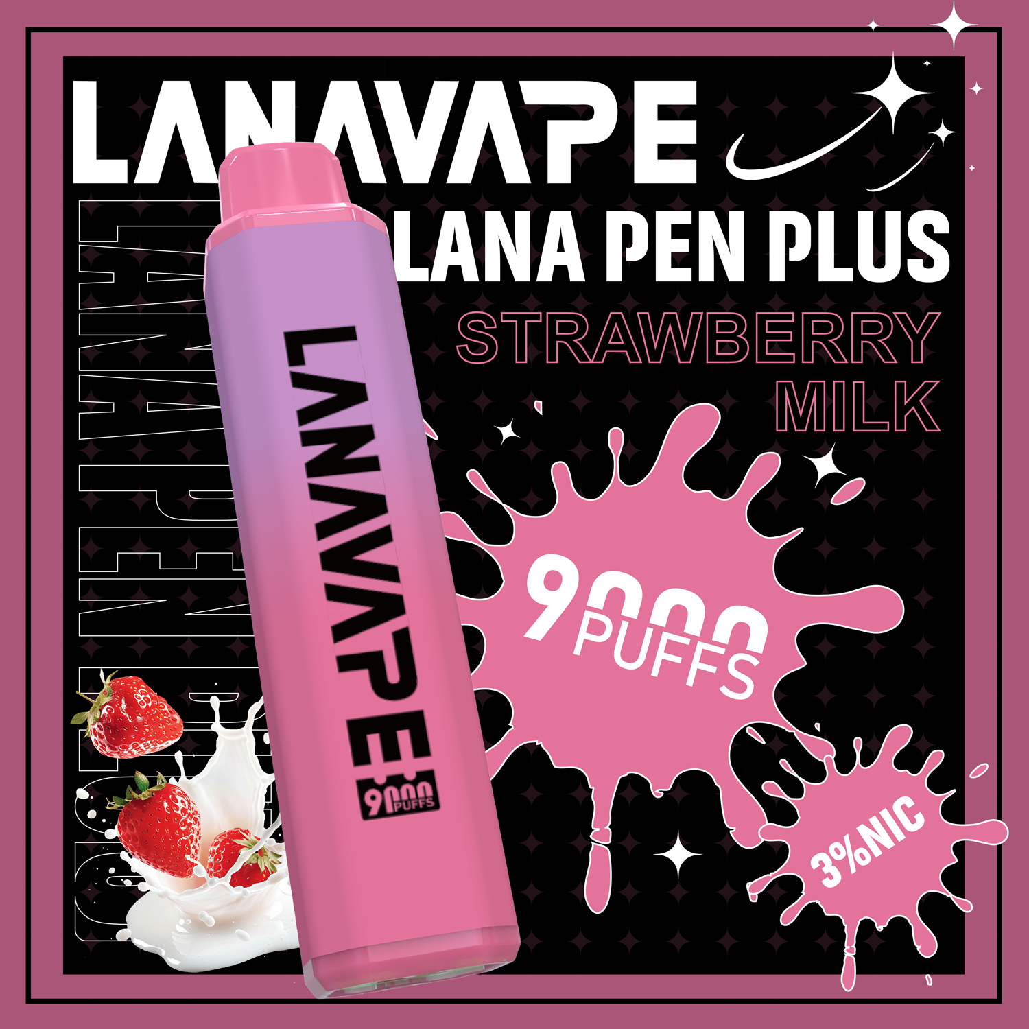 【LANA 9000口 拋棄式電子煙】LANA PEN PLUS一次性 15ML大容量 |  長效續航、便攜防漏、濃郁口感、極速充電、變色LED燈設計