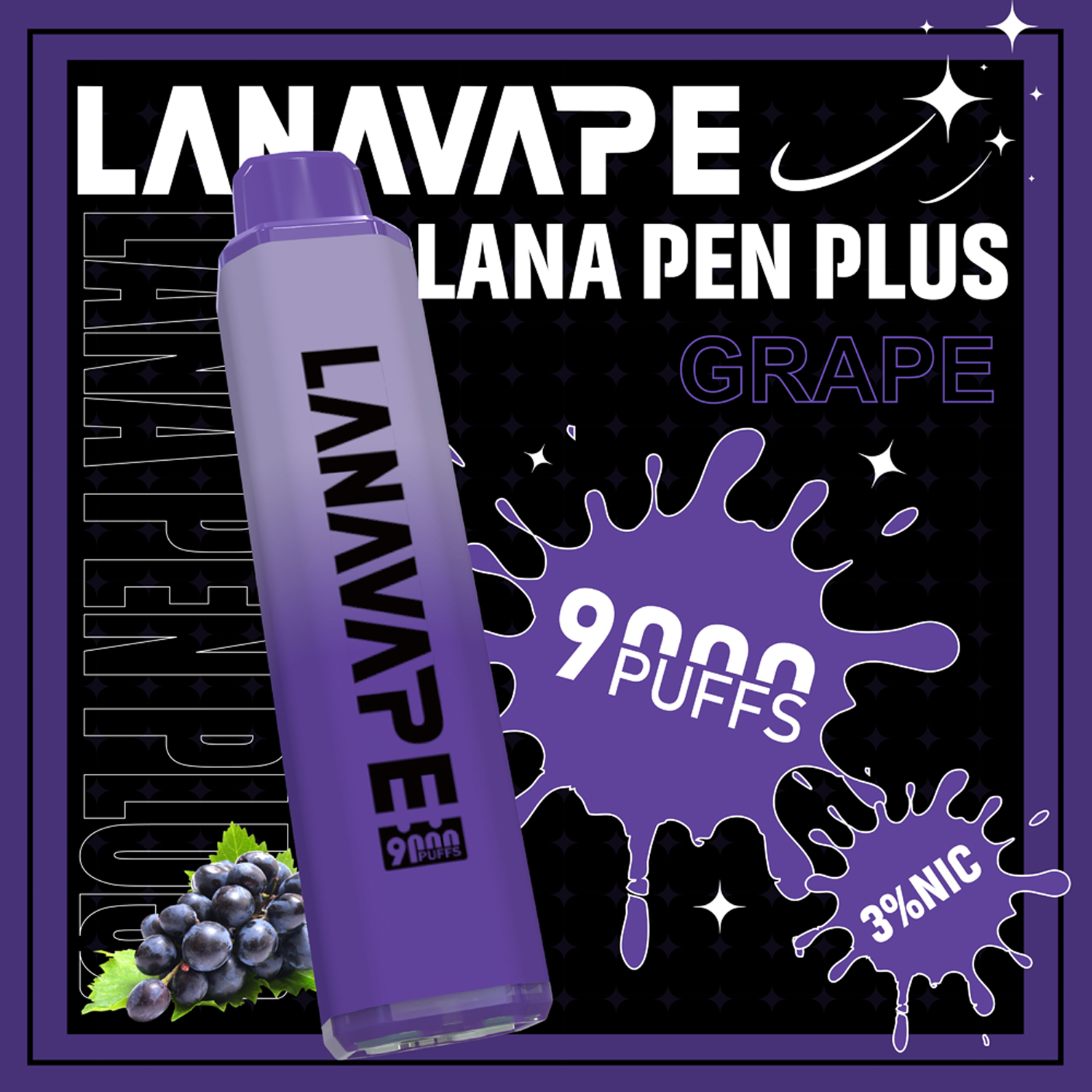 【LANA 9000口 拋棄式電子煙】LANA PEN PLUS一次性 15ML大容量 |  長效續航、便攜防漏、濃郁口感、極速充電、變色LED燈設計