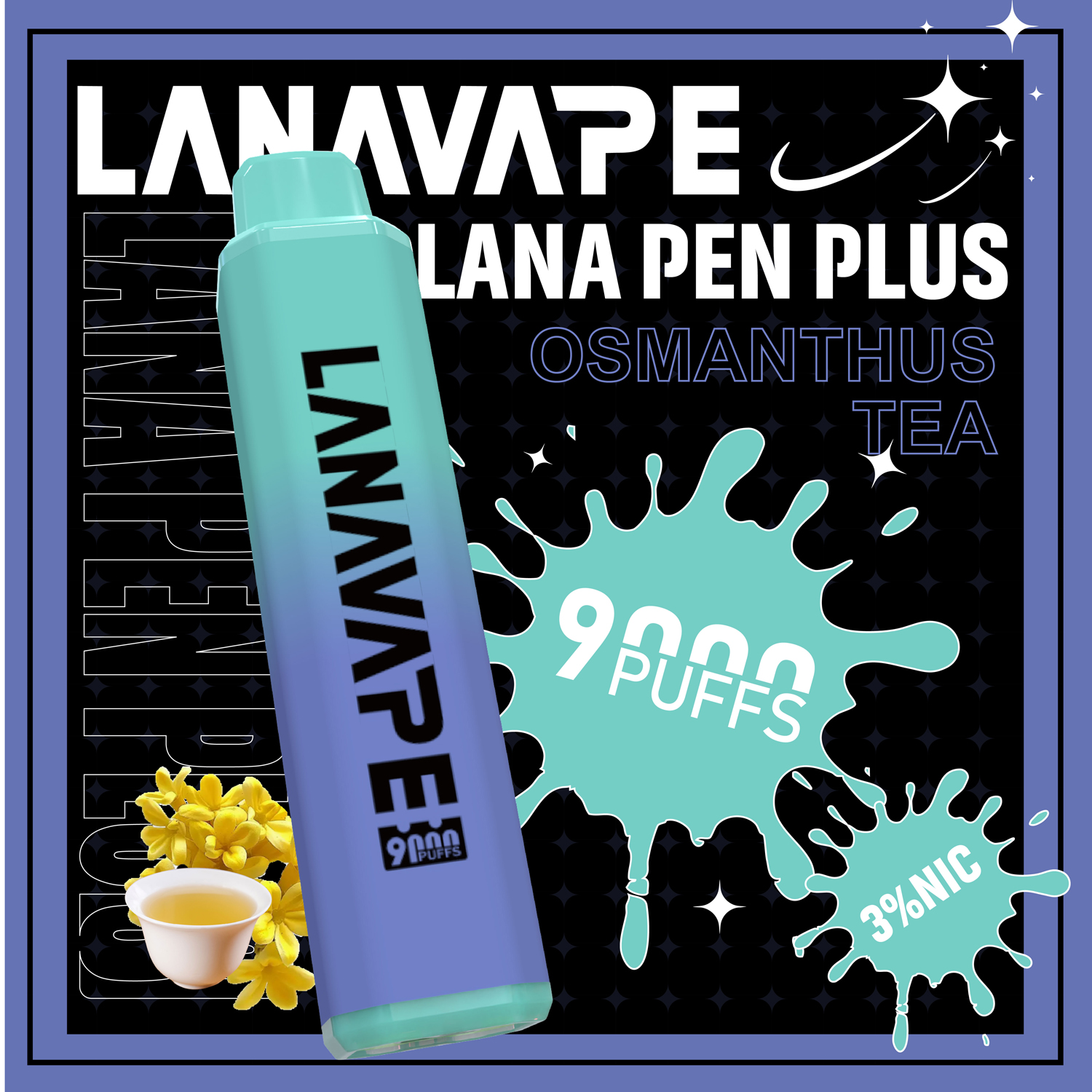【LANA 9000口 拋棄式電子煙】LANA PEN PLUS一次性 15ML大容量 |  長效續航、便攜防漏、濃郁口感、極速充電、變色LED燈設計