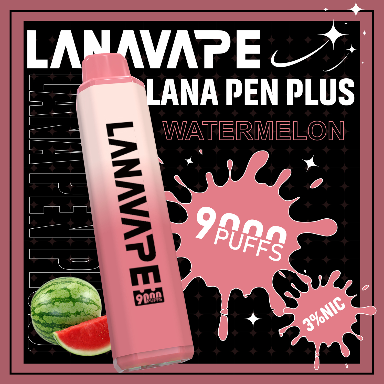 【LANA 9000口 拋棄式電子煙】LANA PEN PLUS一次性 15ML大容量 |  長效續航、便攜防漏、濃郁口感、極速充電、變色LED燈設計