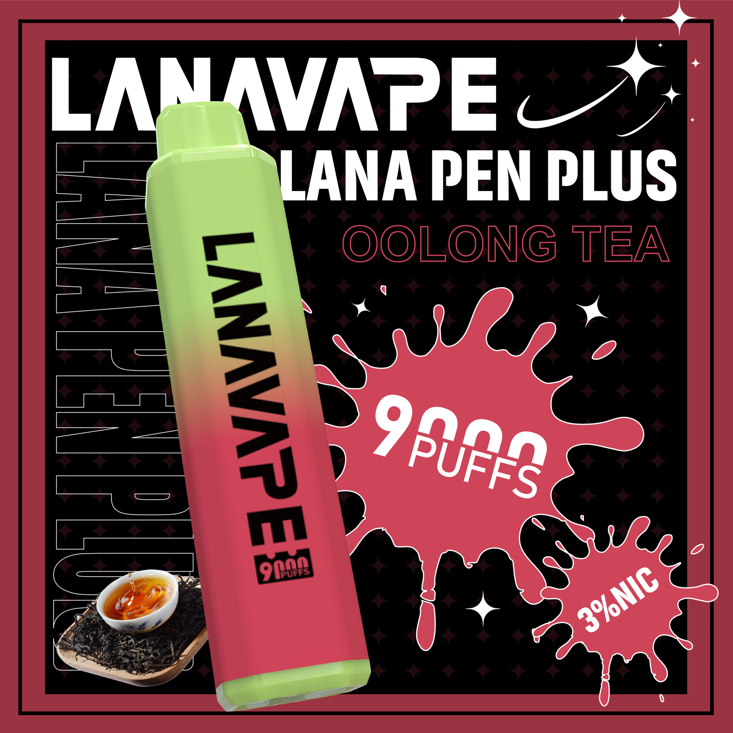 【LANA 9000口 拋棄式電子煙】LANA PEN PLUS一次性 15ML大容量 |  長效續航、便攜防漏、濃郁口感、極速充電、變色LED燈設計