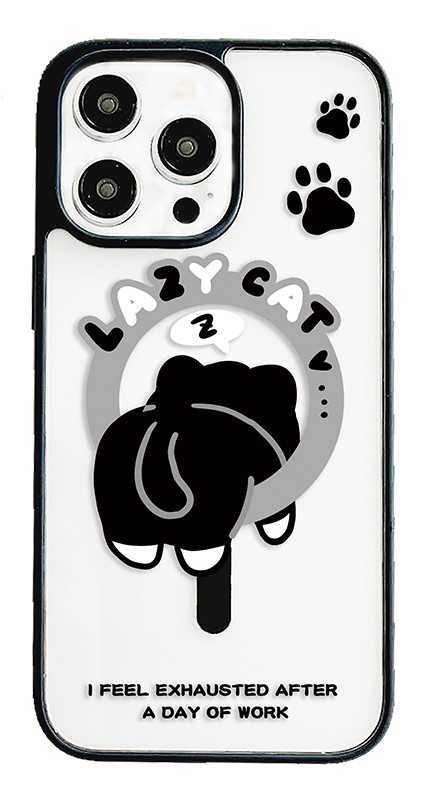 Lazy Cat Phone Case: Relatable Vibe for Tired Workdays 1002-01
