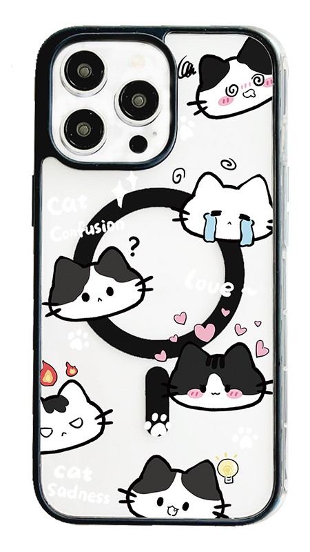 Cute Cartoon Cat Phone Case with Multiple Emotions - A Stylish Accessory 10002-03