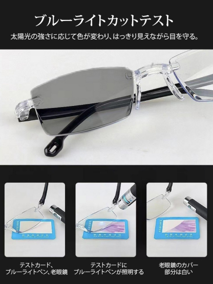 調光ブルーライトカット老眼鏡
