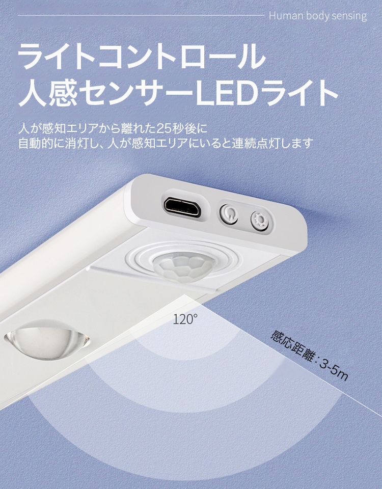 超薄型人感センサーLEDライト