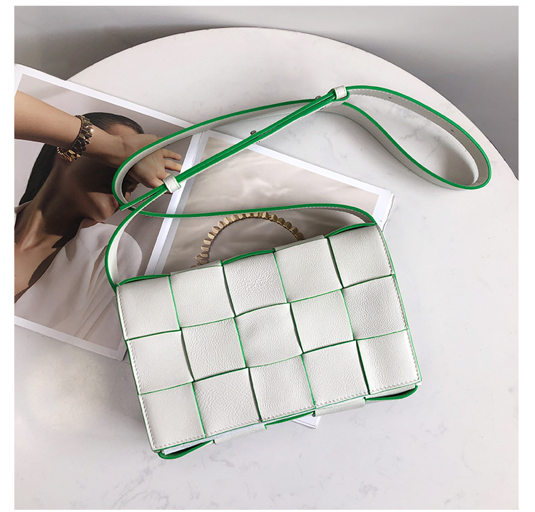 Bottega Veneta Crossbody Box Pouch in White and Parrot Green