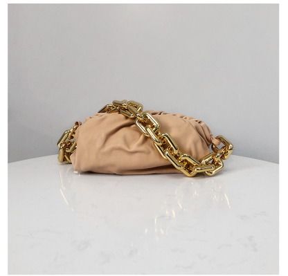 Bottega Veneta Clutch with Chain in Almond