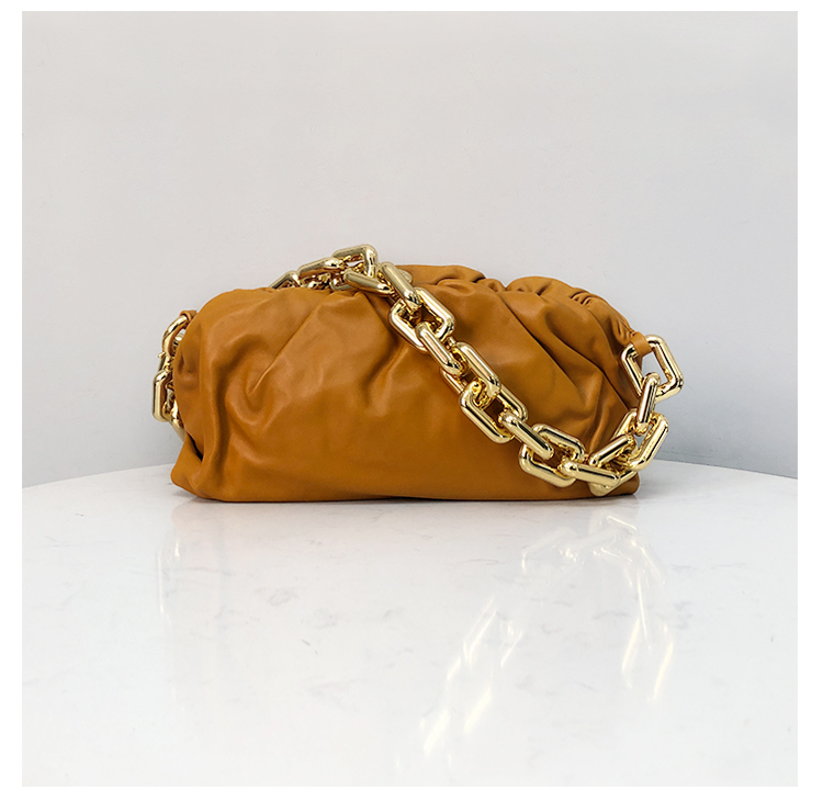 Bottega Veneta Large Clutch with Chain in Ginger