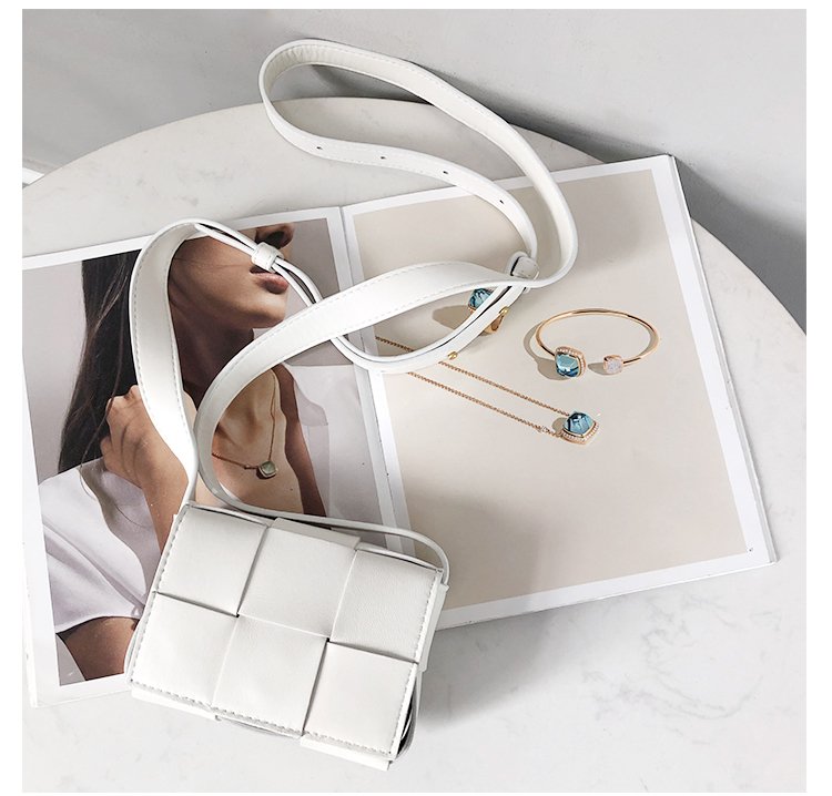 Bottega Veneta Mini Intrecciato Crossbody Bag in Chalk