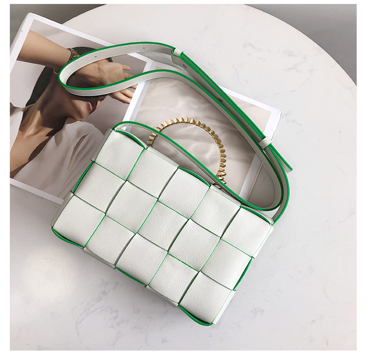Bottega Veneta Crossbody Box Pouch in White and Parrot Green