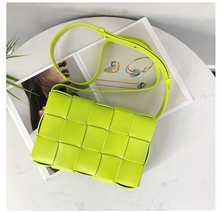 Bottega Veneta Crossbody Box Pouch in Lemon Kiwi