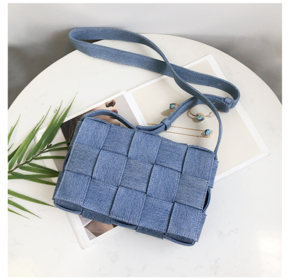 Bottega Veneta Crossbody Box Pouch in Washed Indigo Denim