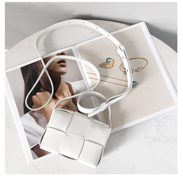 Bottega Veneta Mini Intrecciato Crossbody Bag in Chalk