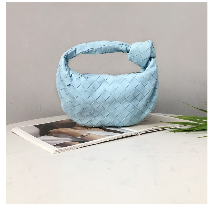 Bottega Veneta Mini Jodie in Intrecciato Light Blue