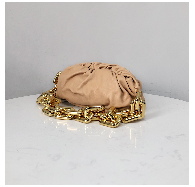 Bottega Veneta Clutch with Chain in Almond