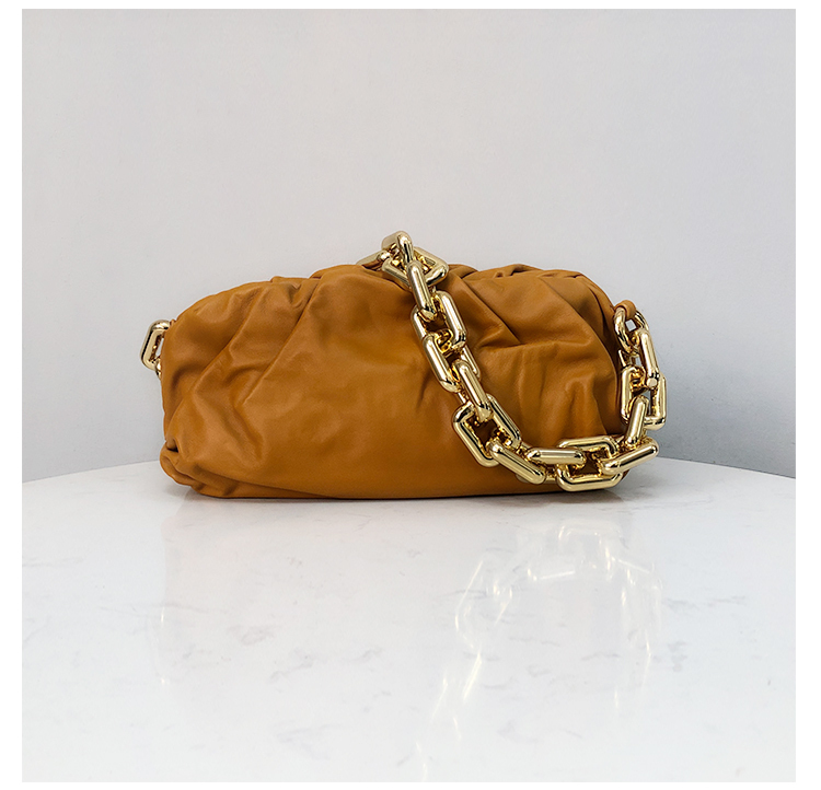 Bottega Veneta Large Clutch with Chain in Ginger