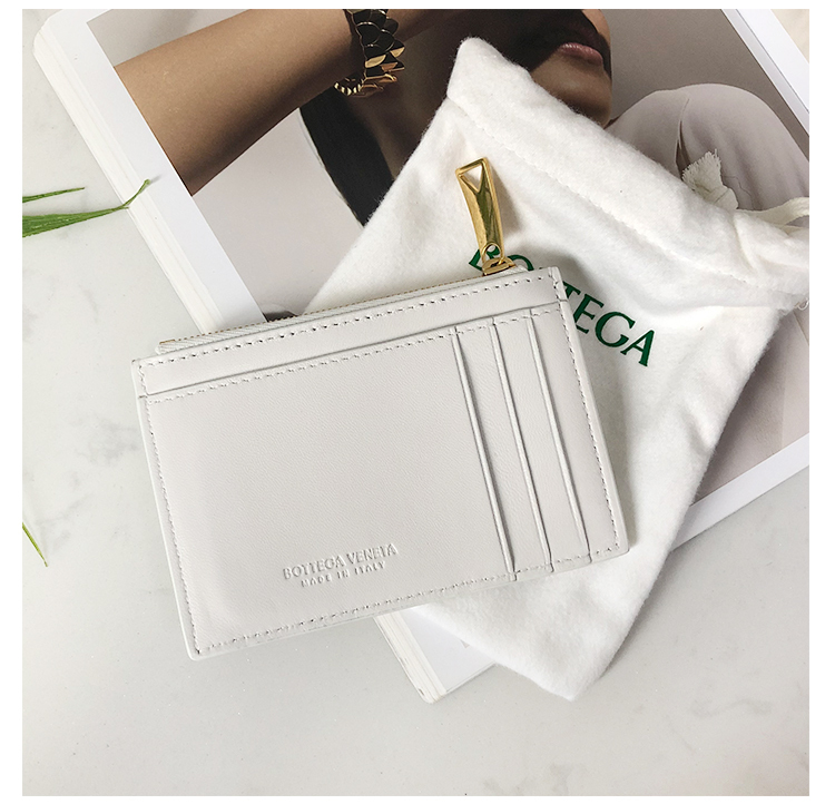 Bottega Veneta Card Case in Chalk