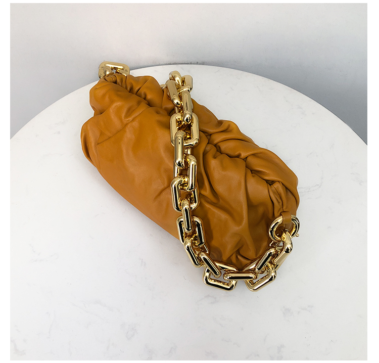 Bottega Veneta Large Clutch with Chain in Ginger