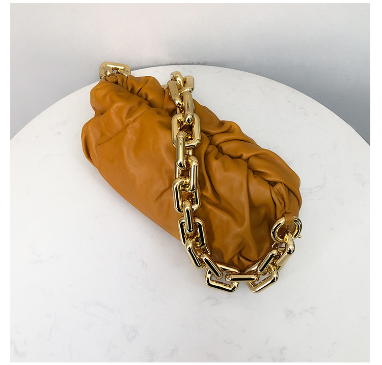 Bottega Veneta Large Clutch with Chain in Ginger