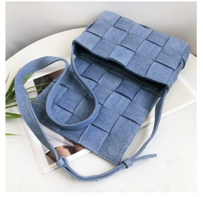 Bottega Veneta Crossbody Box Pouch in Washed Indigo Denim