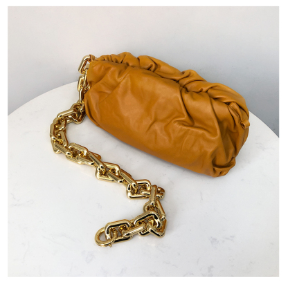 Bottega Veneta Large Clutch with Chain in Ginger