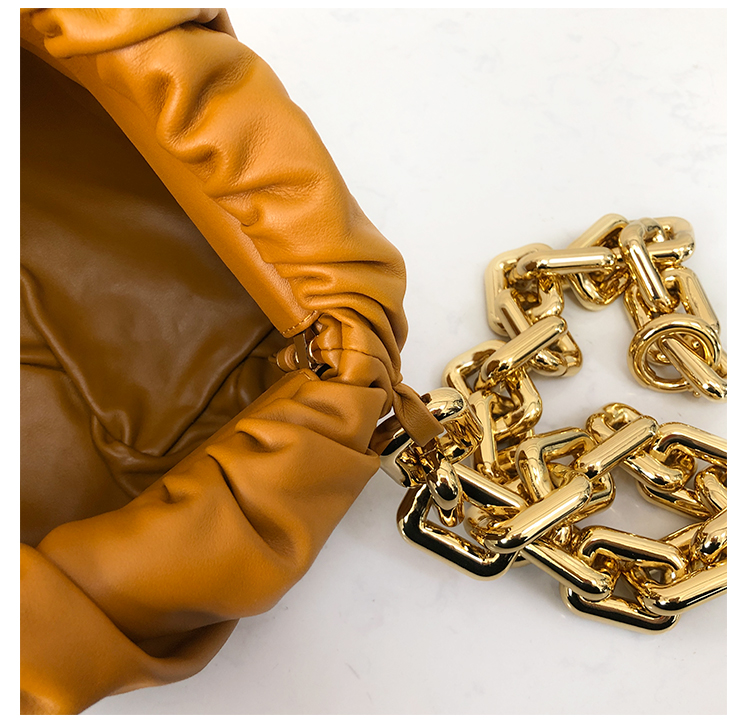 Bottega Veneta Large Clutch with Chain in Ginger